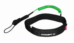 Concept X Wing Foil Coiled Waist Leash 10' - XS-M 110cm Black -Board Frei Verkäufe waist leash green